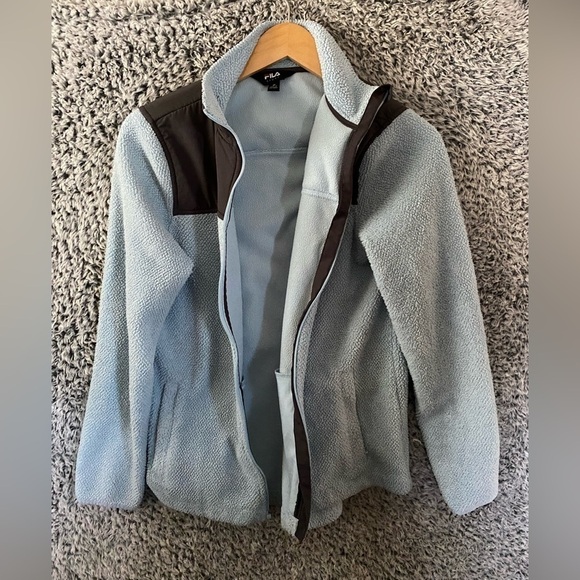 Women’s fleece Baby Bleu zip up Jacket Size Medium in Excellent Used Con… - Picture 1 of 8